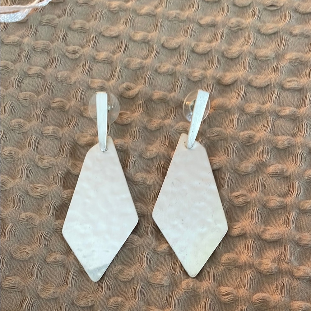 Elegant Silver Geometric Statement Earrings